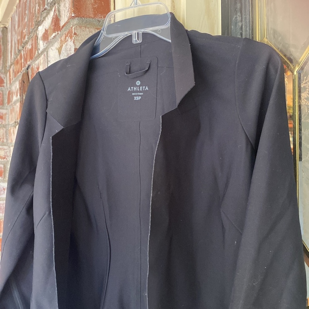 Athleta Cosmic Blazer Womens Black Open Front Stretch lined Jacket Extra… - Picture 7 of 10
